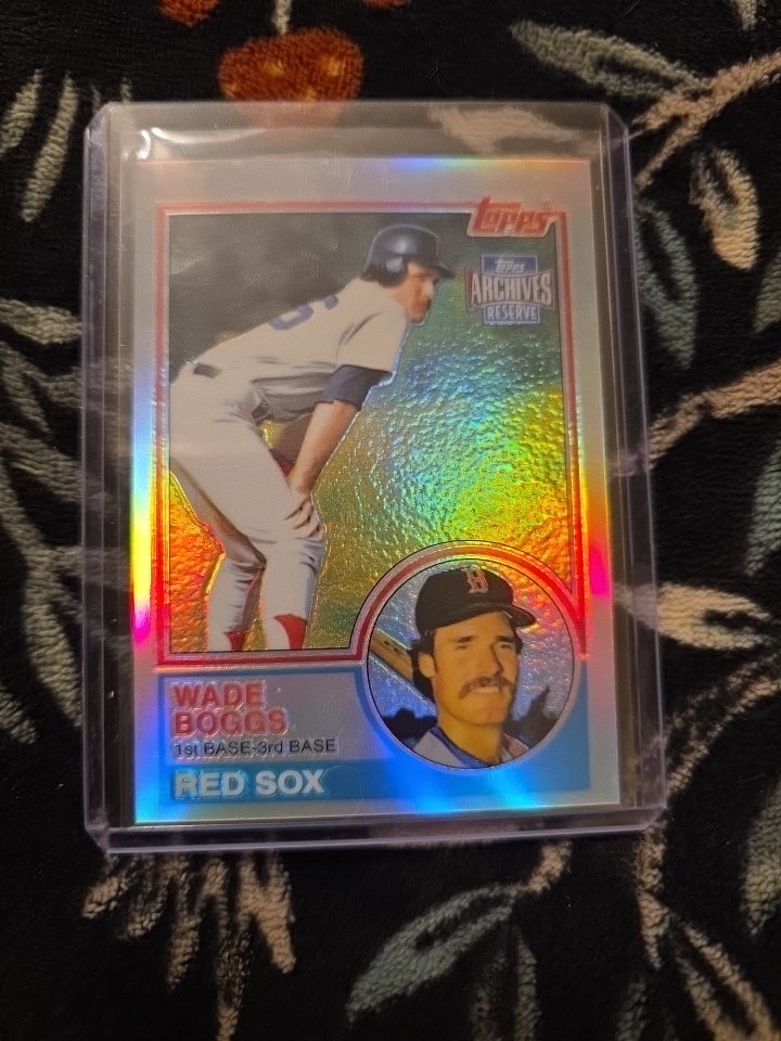 2001 Topps Archives Baseball Wade Boggs Chrome Refractor RC Reprint Card #498