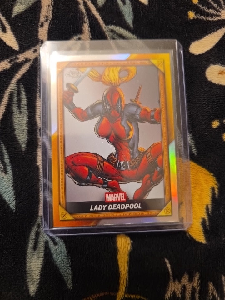 2025 Topps Chrome Marvel Deadpool-Comic Book Gold Lady Deadpool #7