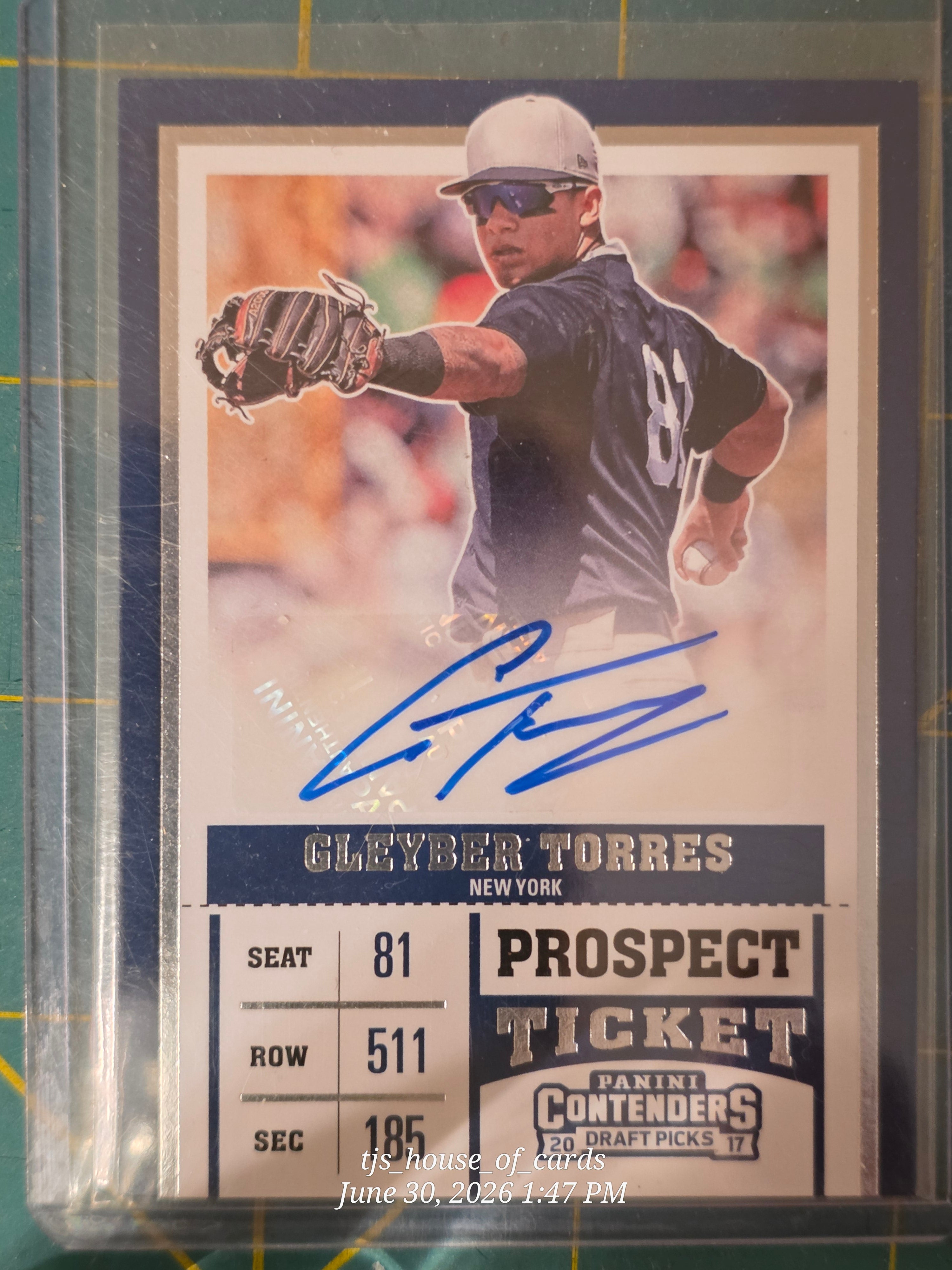 2021 Panini Contenders Draft Picks Gleyber Torres auto